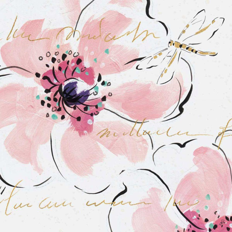 Art sur toile tendue par Red Barrel Studio® Brissonnet, galerie Daphne, Simply Rose II, H 28 po x l 28 po