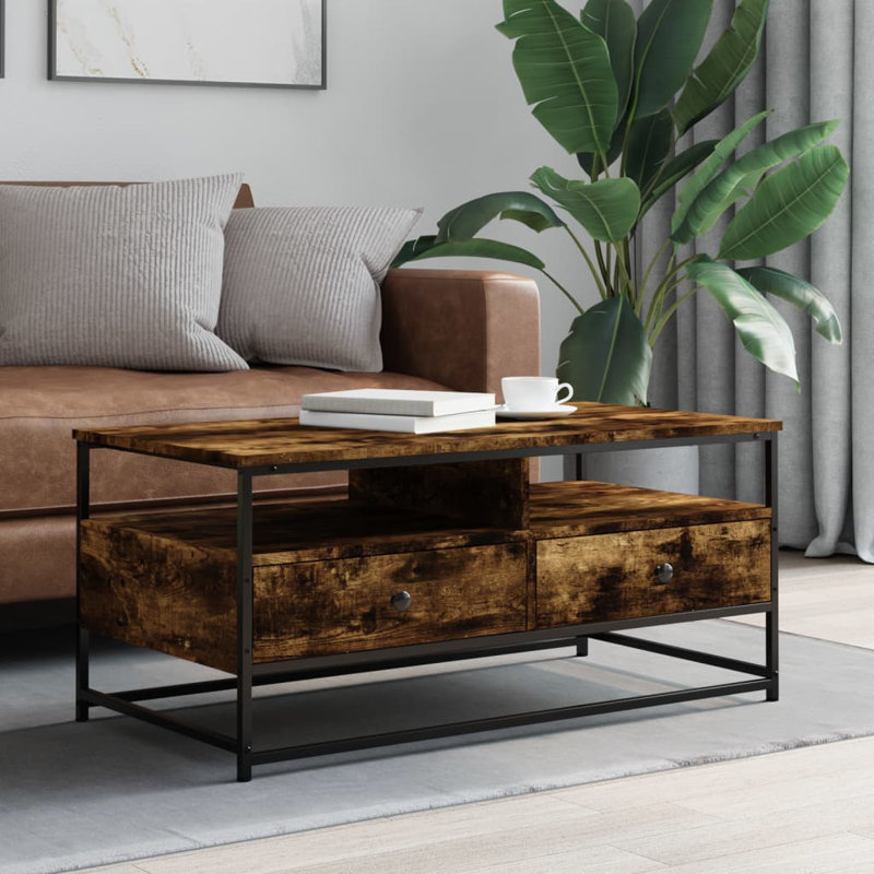 Hartnell Coffee Table with Storage, 100 x 51 x 45 cm, Smoked Oak