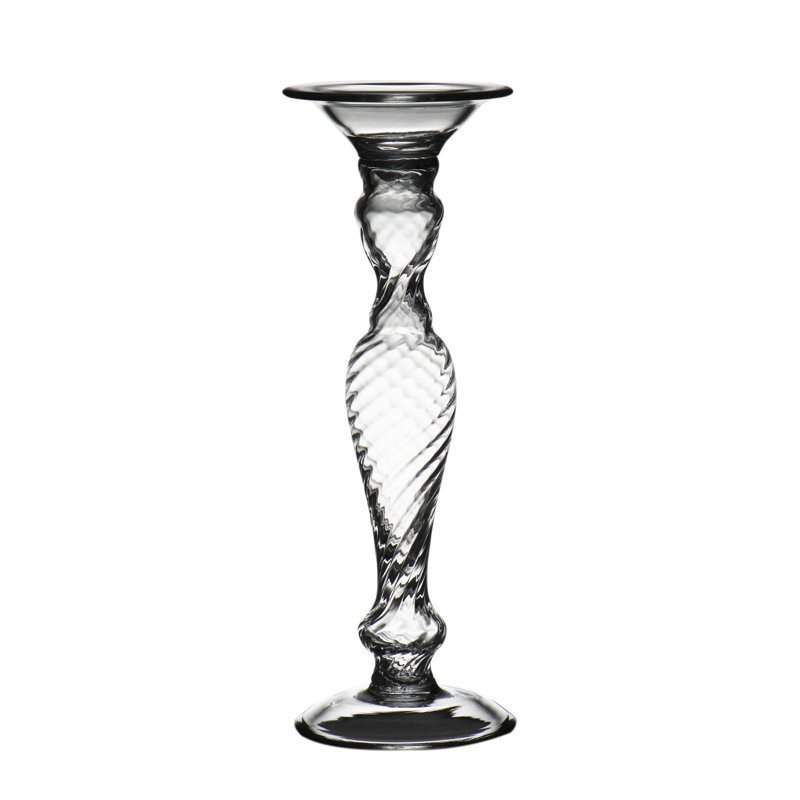 Medium Clear Glass Classic Pillar Candlestick