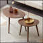 Table basse 100% chêne massif en forme de galet, facile à assembler, finition naturelle, idéale pour les petits espaces et le bureau à domicile