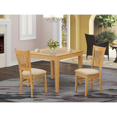 Natural Oak Finish Solid Wood Top - Dining Room Set - Seats 