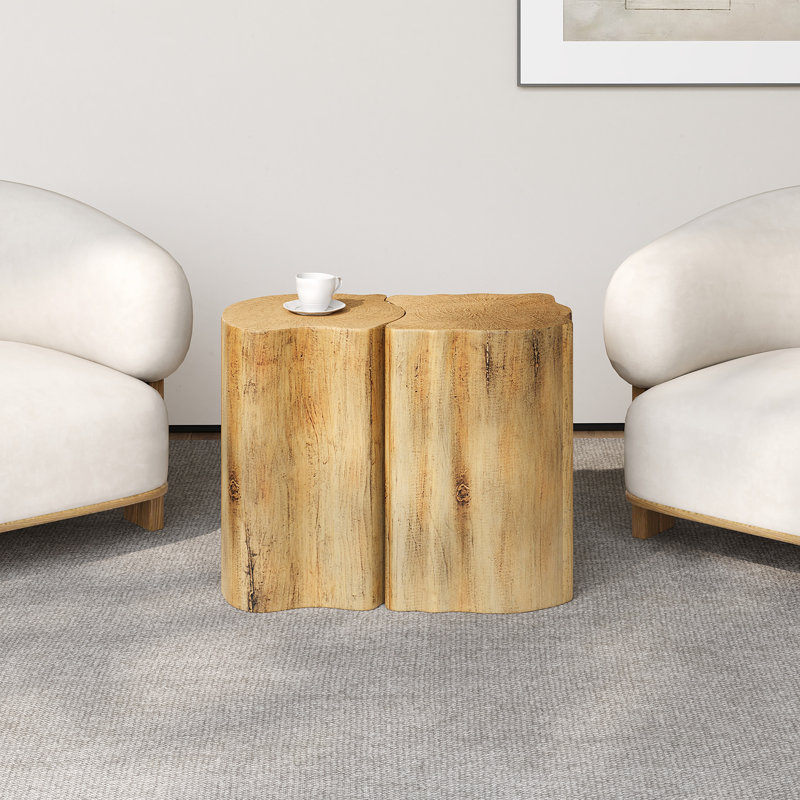 Table de bout Modern Split Design 21, ton naturel, à l'usure et aux variations de température, idéale pour afficher une table de décor irrégulière avec couleur, dimensions réfléchies, utilisation facile, fonctionne comme un porte-collation