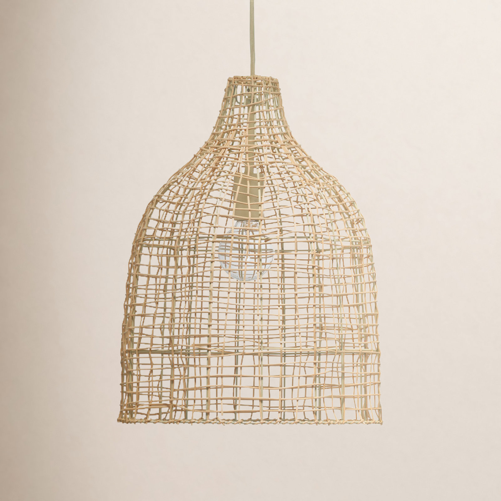 Semele Single Light Rattan Dimmable Pendant
