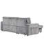 Canapé-lit Ustyle avec sacs de rangement et porte-gobelets avec accoudoirs gris-1539999078
