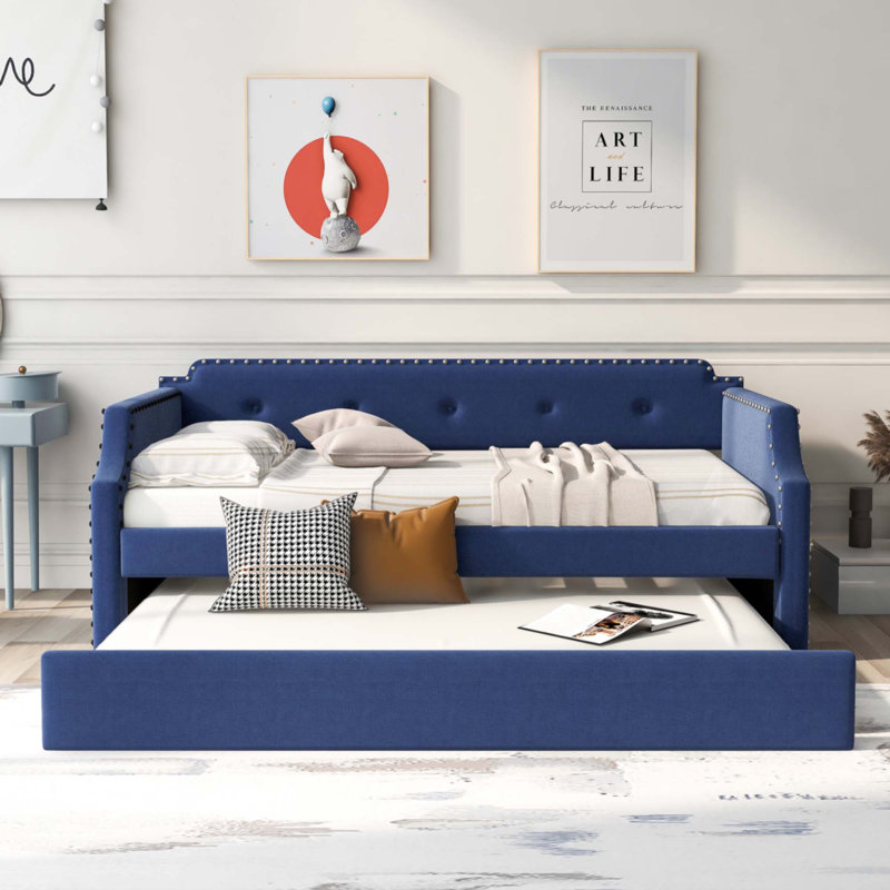 Upholstered Daybed, Blue