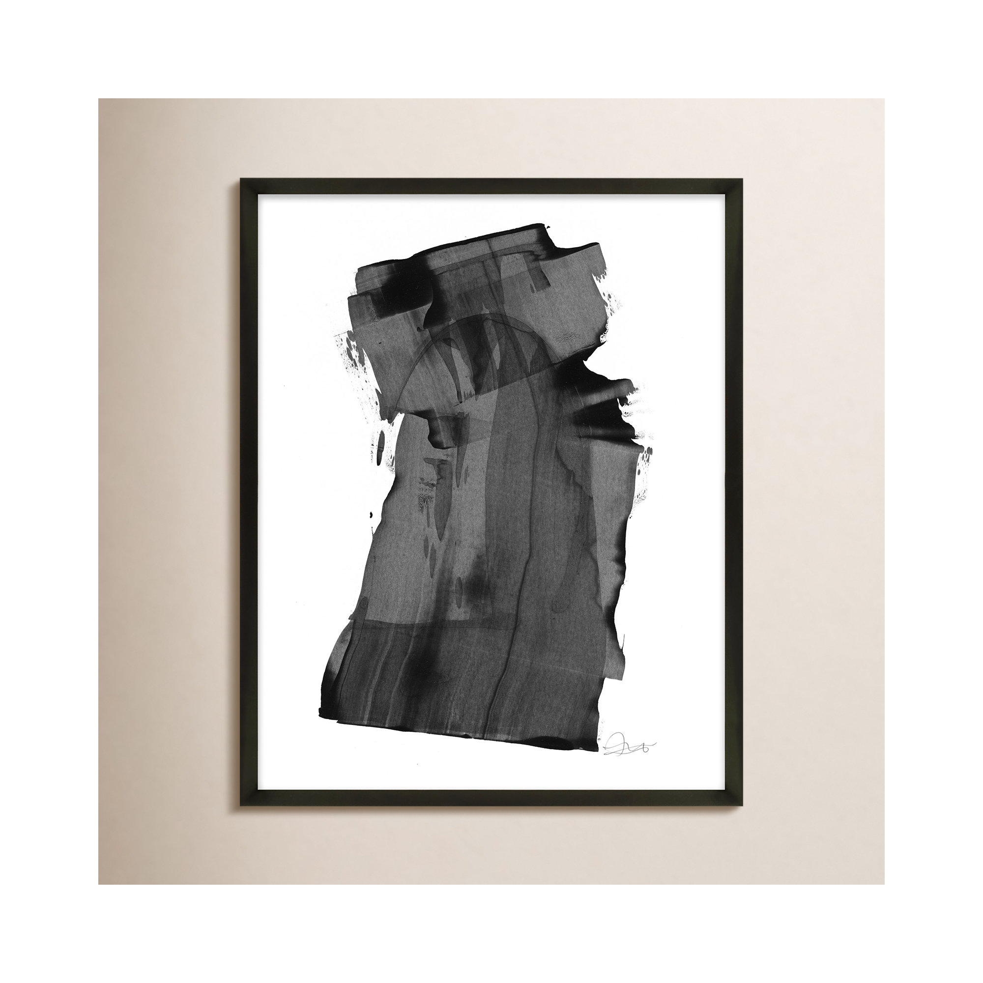 Brushstroke 6 by Jacques Pilon, Black Wood, 25" H x 20" W x 1.25" D