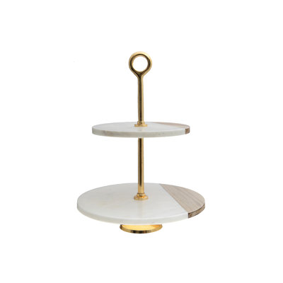 Marble 2 Tier Cake Stand