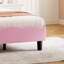 Single Children’S Bed Frame With LED Reading Lighting, Girls Bed Upholstered Platform Bed Frame With Butterfly-Shaped Adjustable Height Headboard, Easy Assembly-543956620-548520218