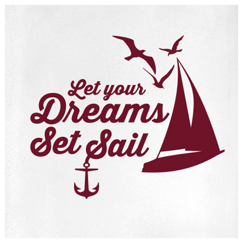 Nautical & Beach Wall Decal, Burgundy