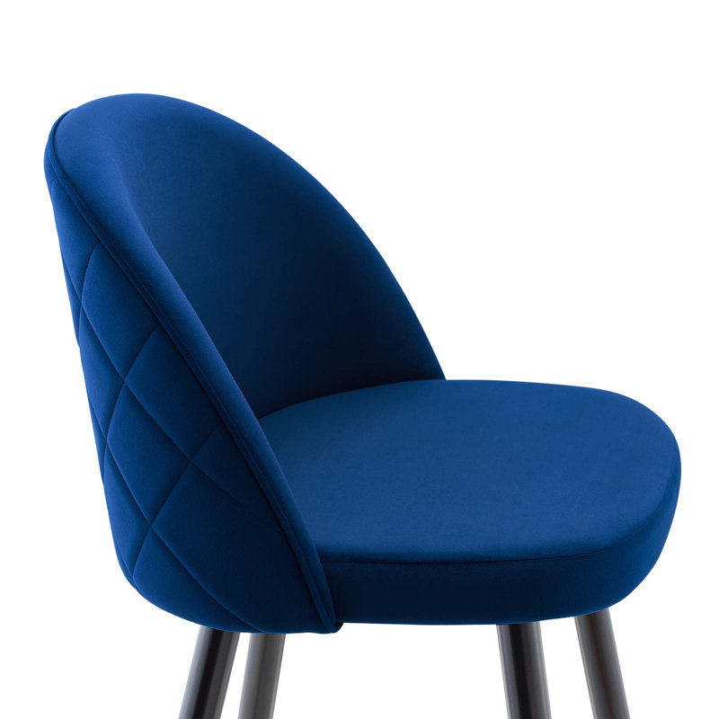 Cordial Performance Velvet Bar Stools - Set of 2, Navy