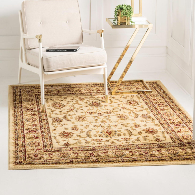 Tapis oriental Niles, Carré 6 pi, Crème