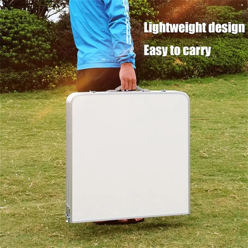 Large Adjustable Height Silver Aluminum Outdoor Folding Table