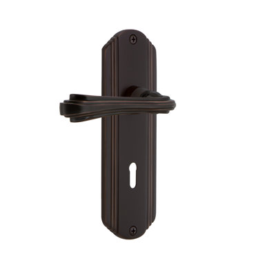 Deco Plate Single Dummy with Decorative Keyhole and Fleur Lever