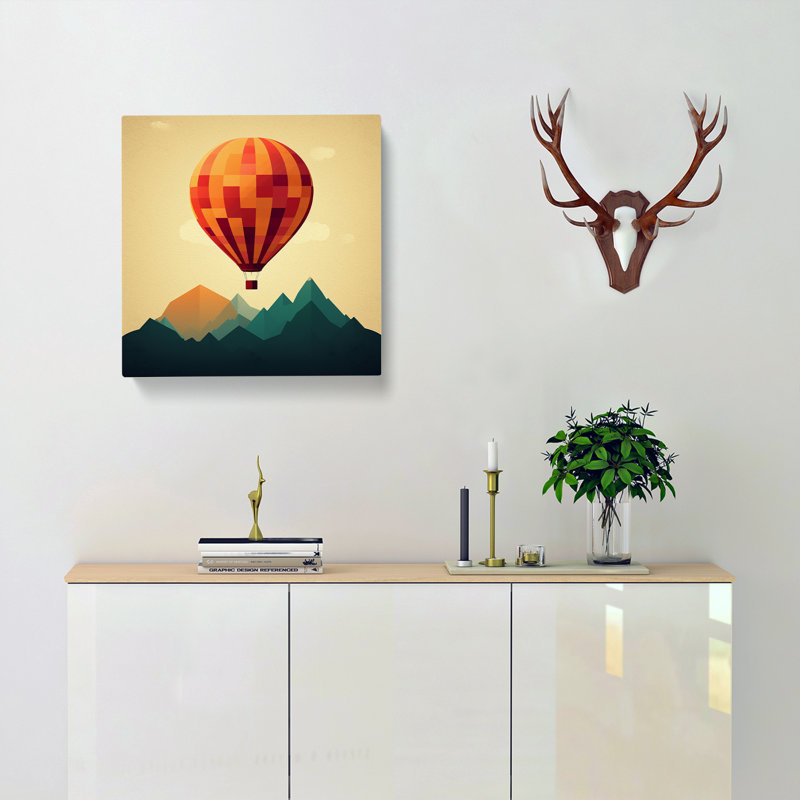 Hot Air Balloon Minimalism No.2 - Wrapped Canvas
