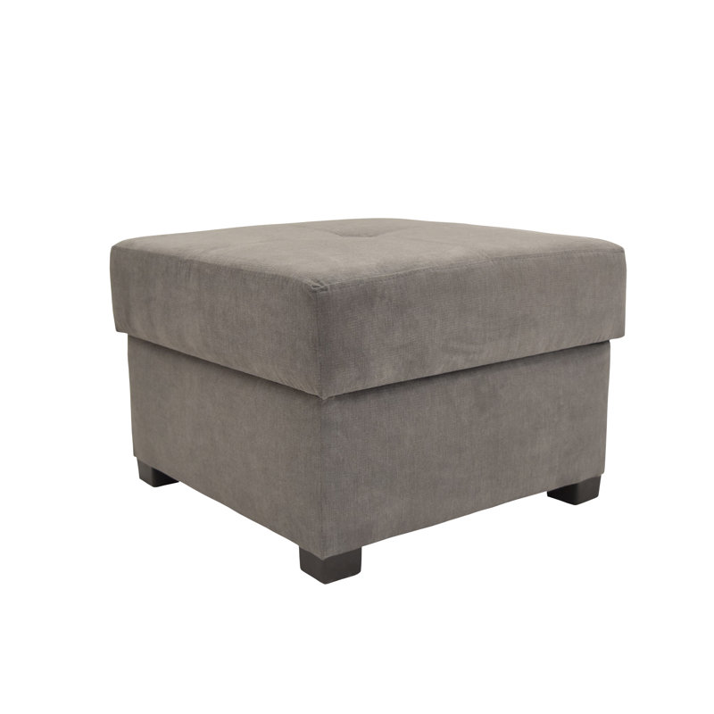 62cm Wide Tufted Square No Pattern Footstool Ottoman with Storage, Graphite