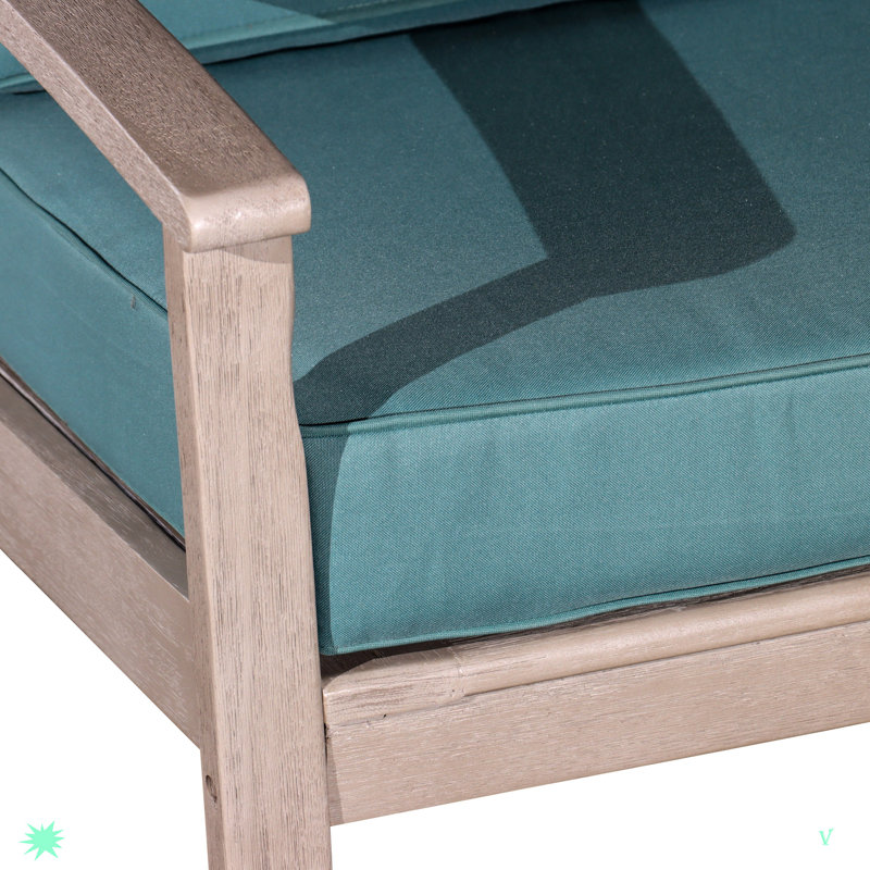 Méridienne d'extérieur en bois Durane, Gris, Bleu sarcelle