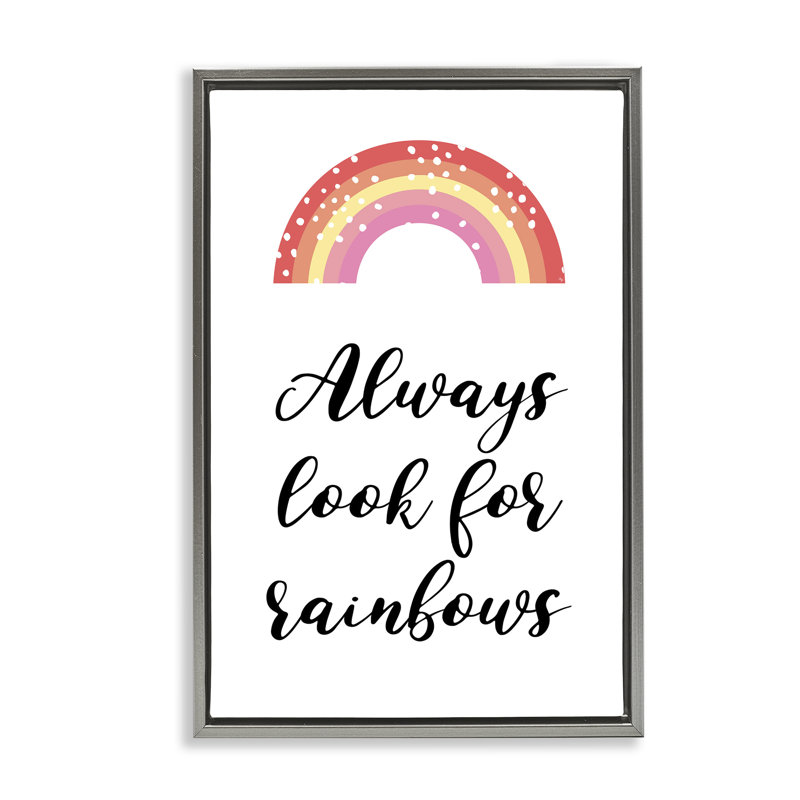Cadre flottant Always Look For Rainbows, design par Martina Pavlova, H 31 po x l 21 po, Cadre flottant gris lustré
