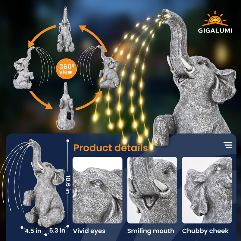 Animals Resin Garden Statue, Big Size Elephant