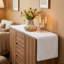 Chemin de table en fausse fourrure - Blanc - Long pelucheux moelleux