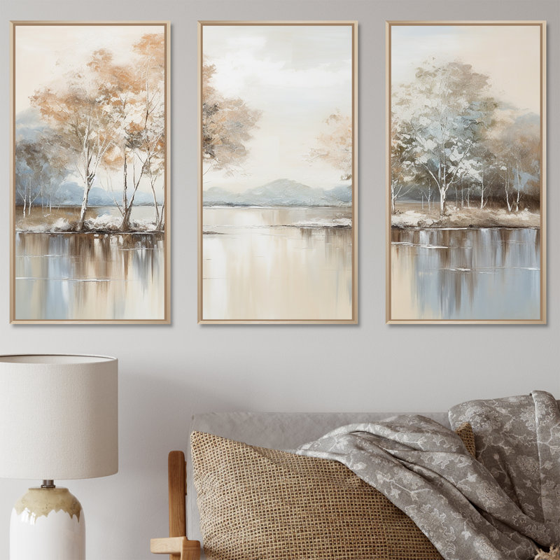 «Enchanted River Forest Minimalisme Charm», ensemble d'art mural sur toile River Decor, Cadre naturel flottant