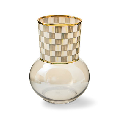 Sterling Check Glass Vase