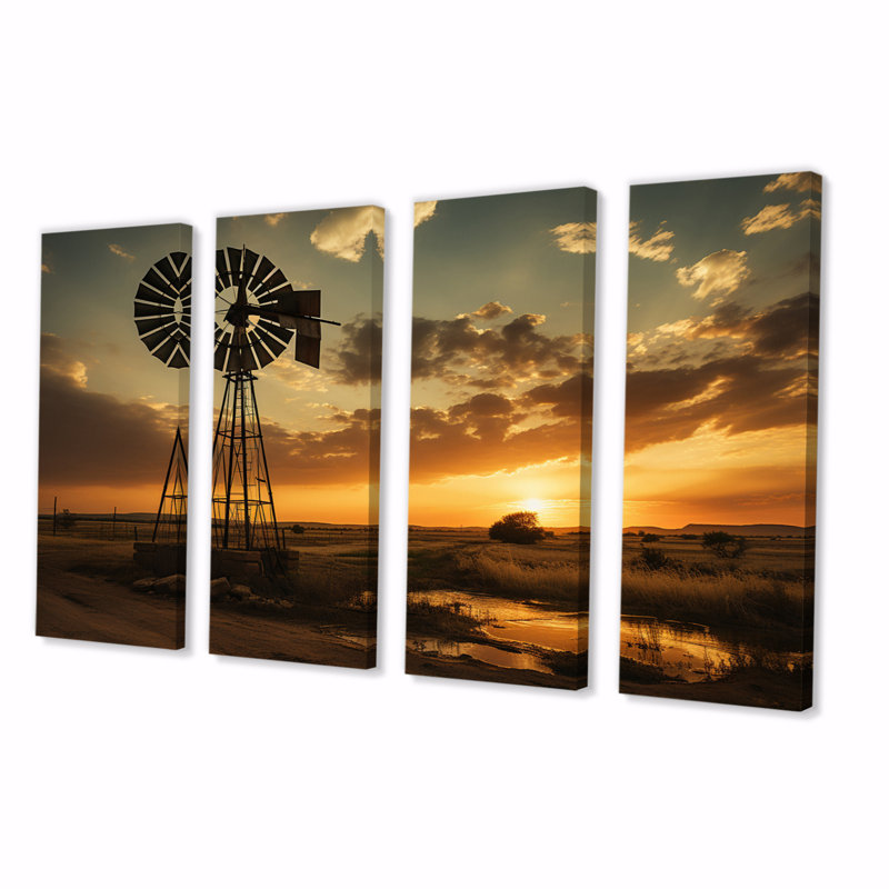 Texas Rustic Windmills 4 pièces