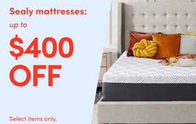 Sealy mattresses: up to $400 OFF