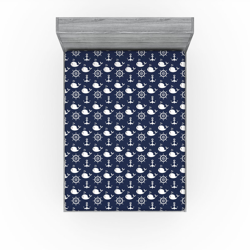 Ensemble de 2 drap-housse bleu marine Ambesonne, Drap-housse grand