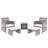 Bar Stool-Table And Chair Set Of 5  Gradient