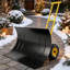 Pelle à neige jaune à roues avec lame en acier de 74 cm (29,1 pouces), réglage d'angle à 7 positions et poignée ergonomique réglable pour le déneigement des allées extérieures.-136163079