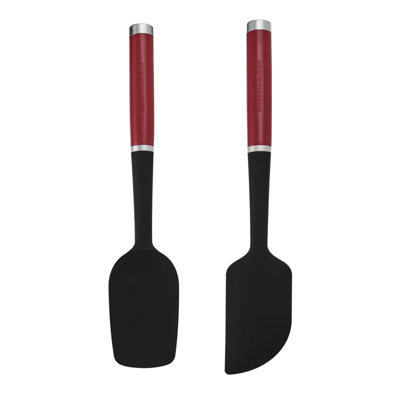 KitchenAid 2pc Silicone Spatula Set – Almond Cream, Red