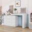 Bureau de maquillage avec miroir, lumières et tiroirs-877238616