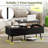 Lift Top Coffee Table w/ Split Top & 2 Hidden Compartments Tapered Metal Legs-1220208425