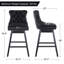 Tabourets pivotants à hauteur de comptoir avec dossier, chaises d'îlot de cuisine rembourrées, structure en bois massif avec garniture cloutée, ensemble de 4-89112578-89112583