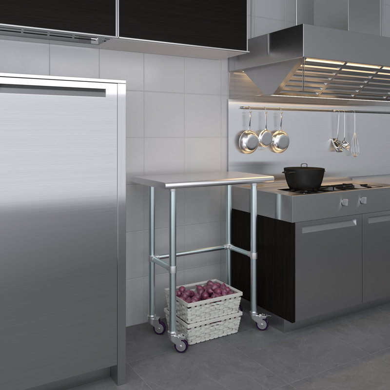 Table de travail en acier inoxydable, H 38 po x L 30 po x l 18 po