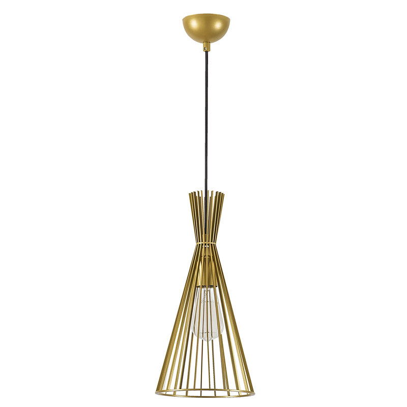 Elegant Gold Metal Chandelier, 7.9 in Diameter x 53.5 in Height | Modern Scandinavian Design, E27 Socket (Max 40W) | Perfect for Glamorous Home & Hotel Decor, Includes 35.4 in Adjustable Cable, IP20 Rated