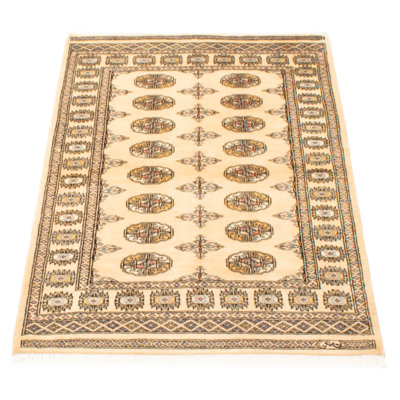 Tapis unique en laine noué à la main Bokhara Peshawar 3 pi 3 po x 5 pi 4 po