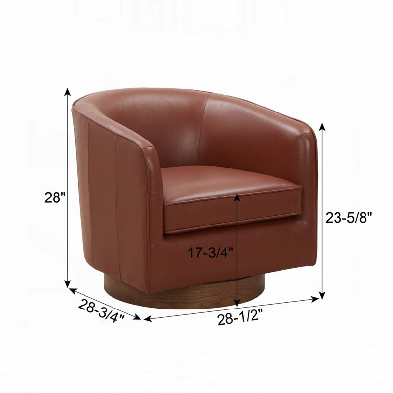 Fauteuil demi-tonneau pivotant en similicuir