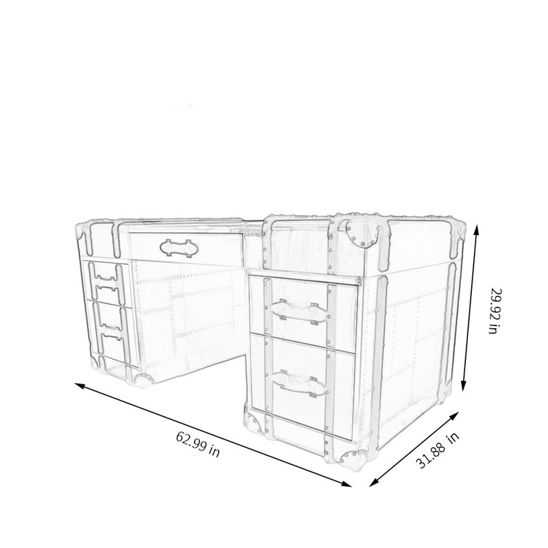 Bureau de style industriel avec buffet extérieur en aluminium 62,99