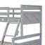 Lit simple superposé au-dessus d'un lit double, gris, avec structure sécuritaire et lit de rangement pratique dans des installations fiables-1869661668