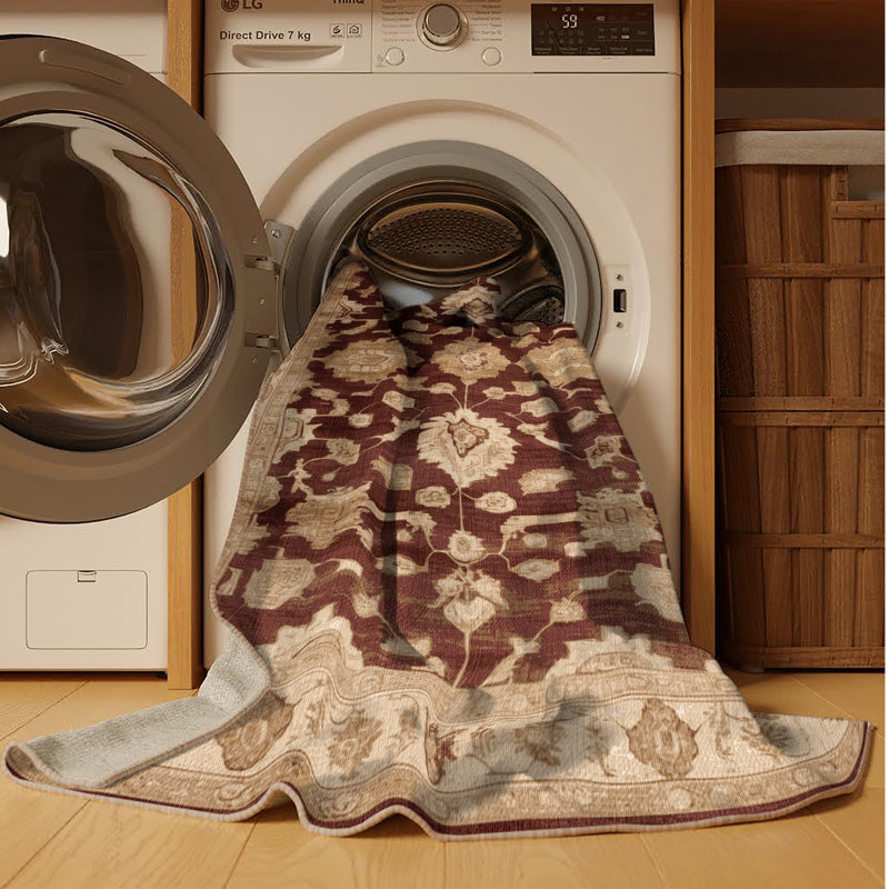 Tapis brun lavable à la machine, Rectangulaire 2 pi x 3 pi