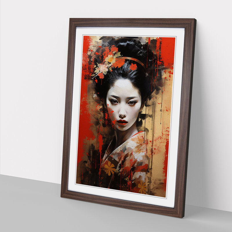 Single Picture Frame Print on Wood, 46cm H x 34cm W, Walnut Framed