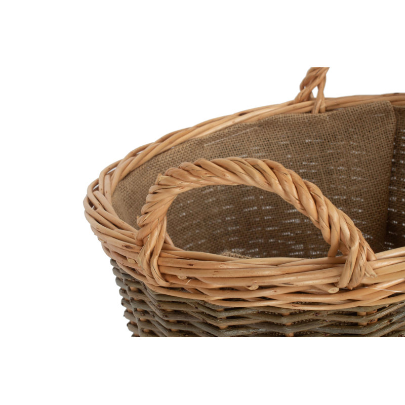 Schary Wicker Lined Log Basket, 34cm H x 33cm W x 33cm D
