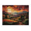 «Vineyard Sunset Rows of Ruby Landscape III», reproduction sur bois sans cadre-369857205
