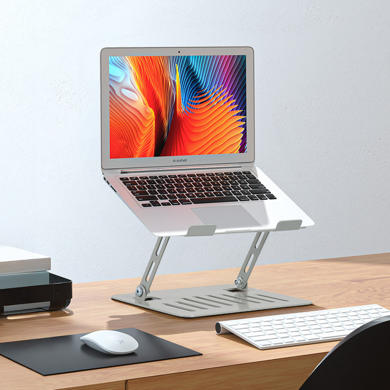 Aluminum Computer Desk, Silver