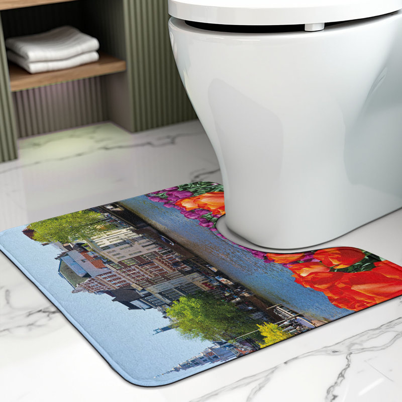  Tapis de salle de bain en U European Mat 20 po x 16 po Multicolor