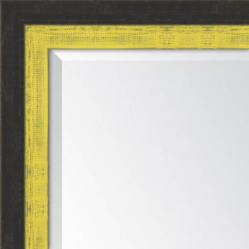 Miroir mural noir et jaune ardoise, H 42 po x l 30 po
