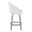 Tabouret de comptoir à hauteur fixe avec pivot en similicuir avec repose-pieds rond en métal noir - ensemble de 2-131237644