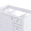 Meuble-lavabo de 36 pouces, sans lavabo, avec une armoire et trois tiroirs, cadre en bois massif et panneau de fibres à densité moyenne, en blanc