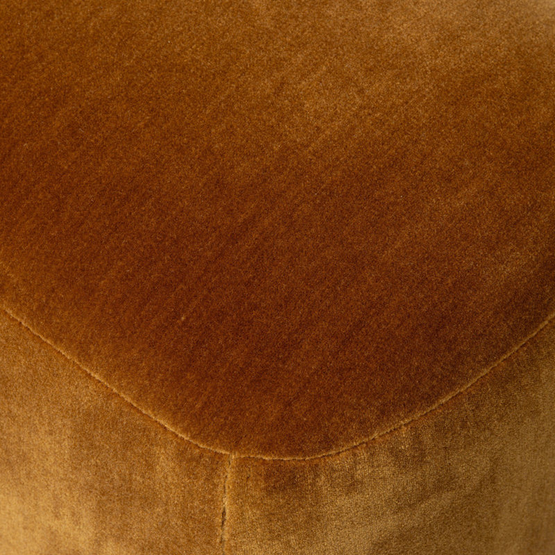 Bilbury Oval Ottoman-Taupe Shearling, Monte Tobacco Rayon/Viscose/Wool, Worrn Oak